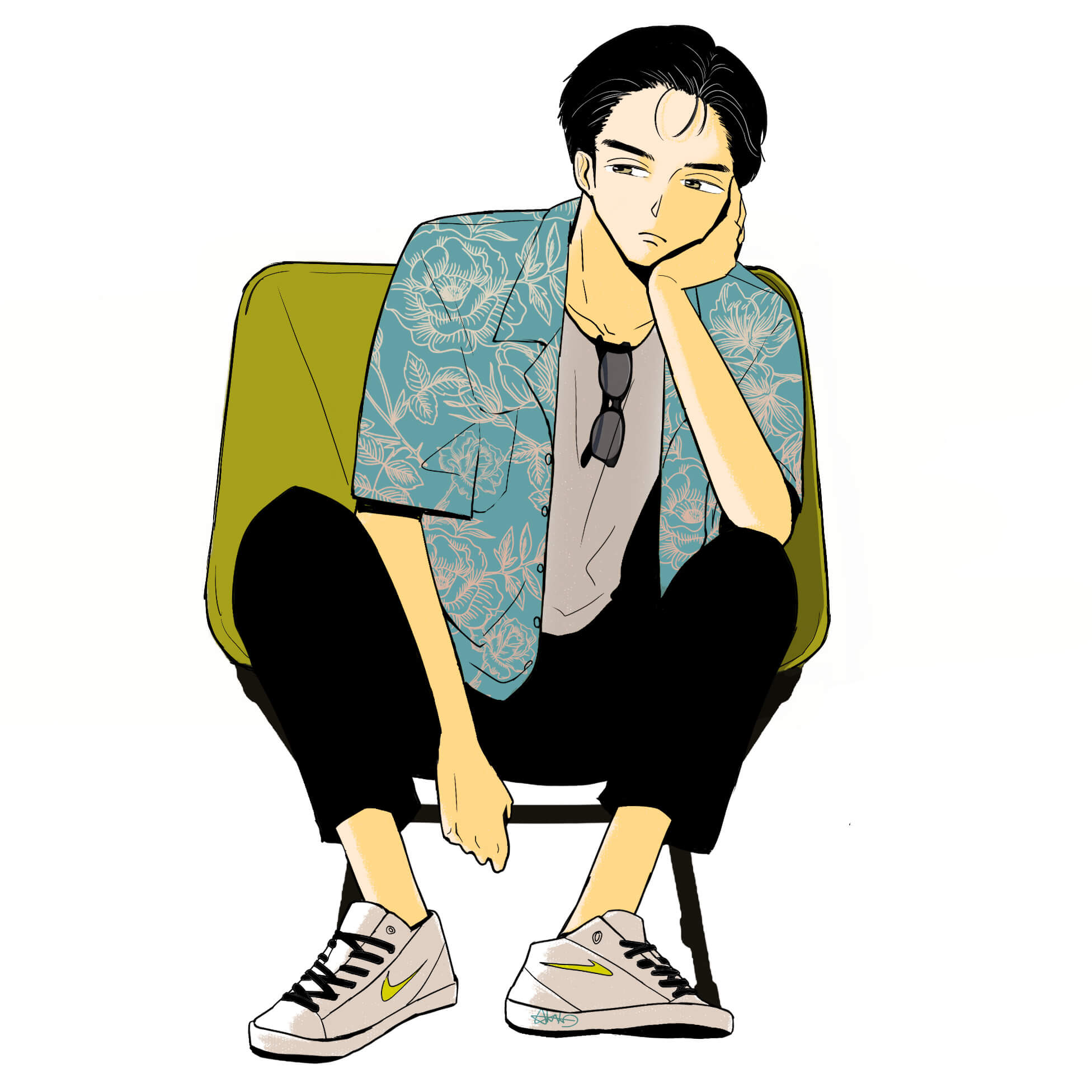 『アロハシャツの人』　Photoshop