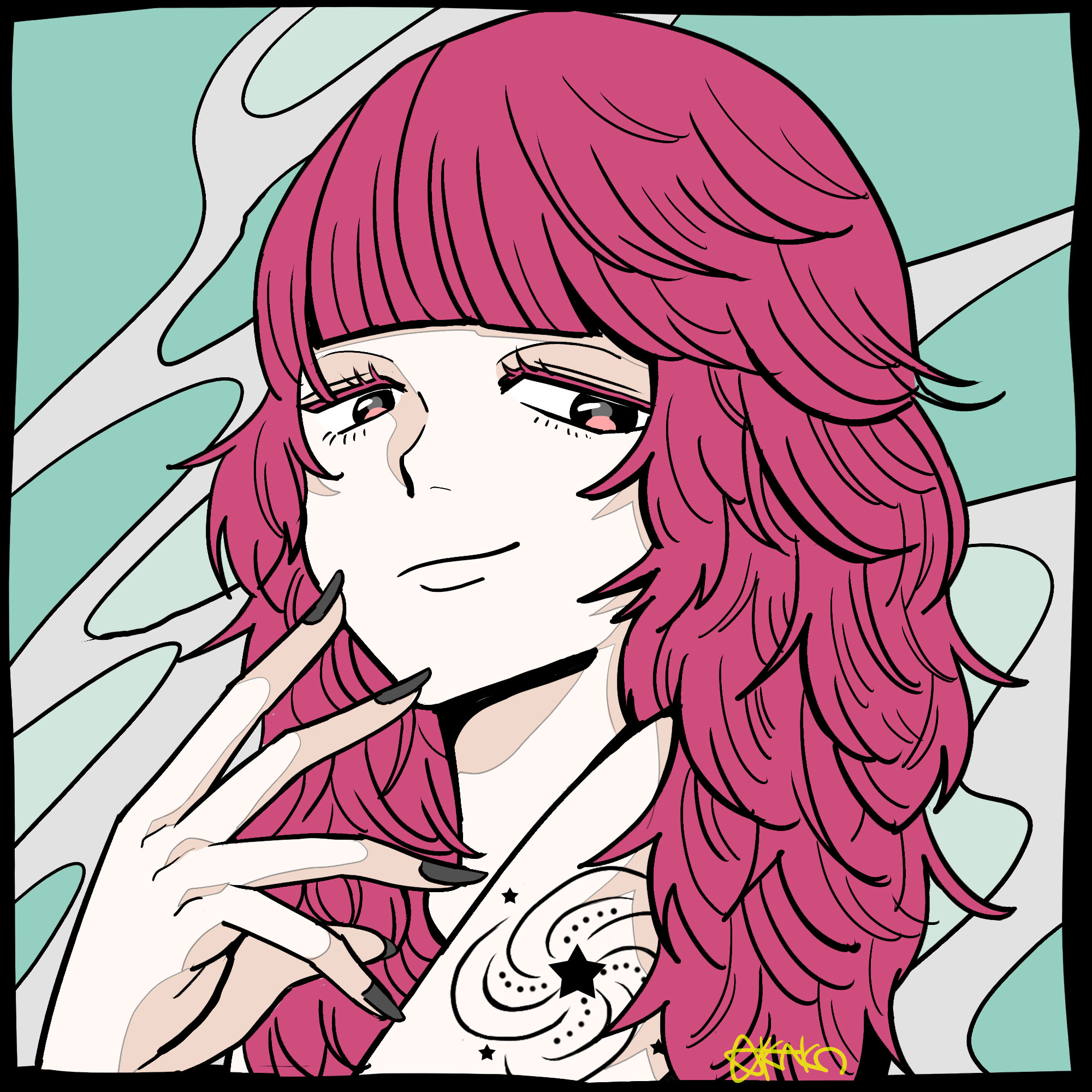 『ピンクの女』　Photoshop